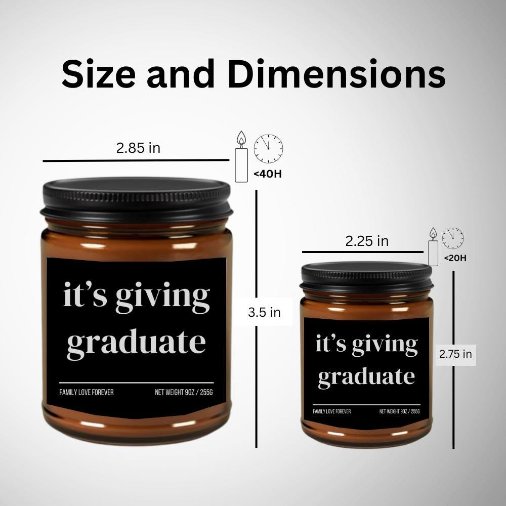 Graduation Celebration Candle, Personalized Gift for College, Nursing, PhD Graduate, Perfect for Niece, High School Milestone, It's Giving