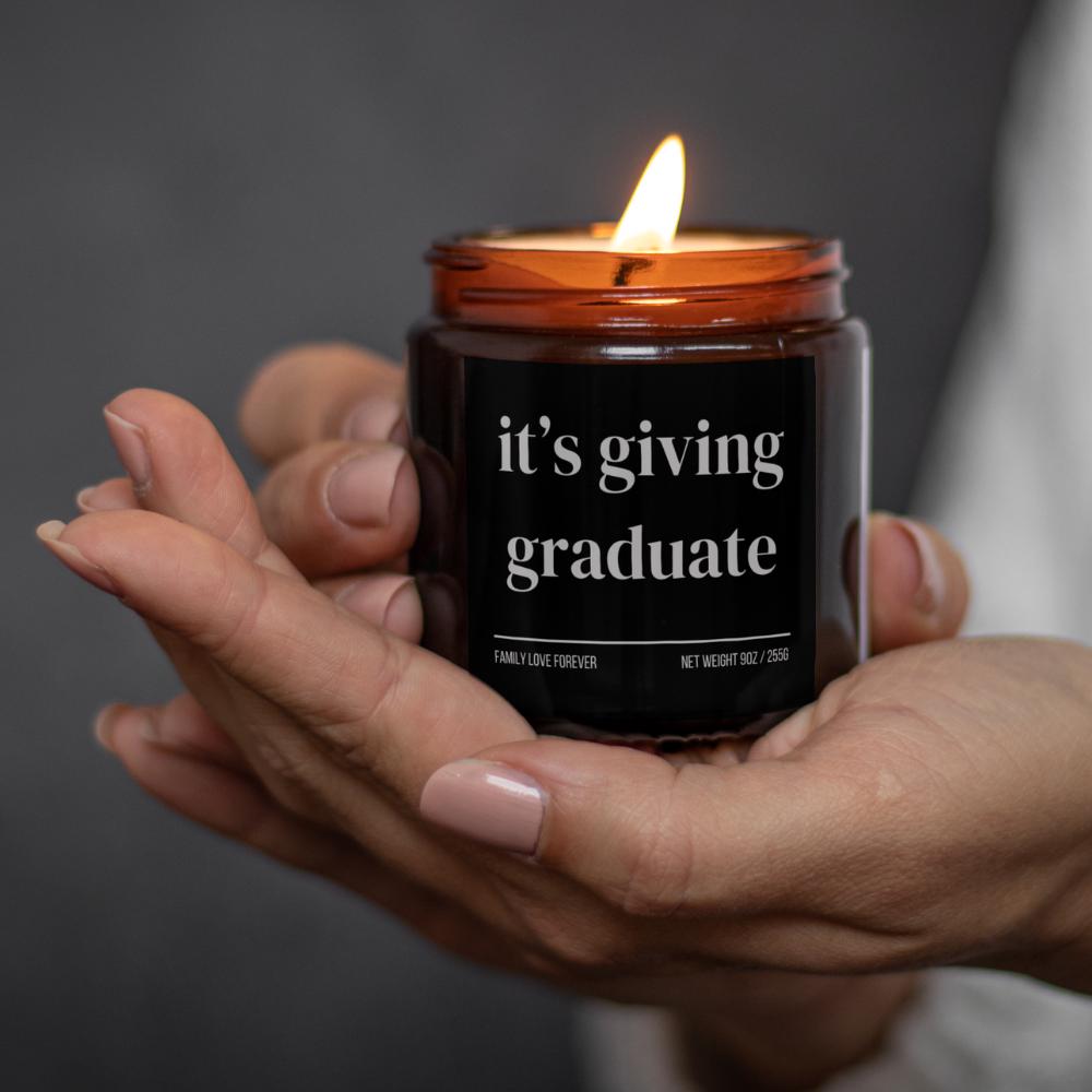 Graduation Celebration Candle, Personalized Gift for College, Nursing, PhD Graduate, Perfect for Niece, High School Milestone, It's Giving