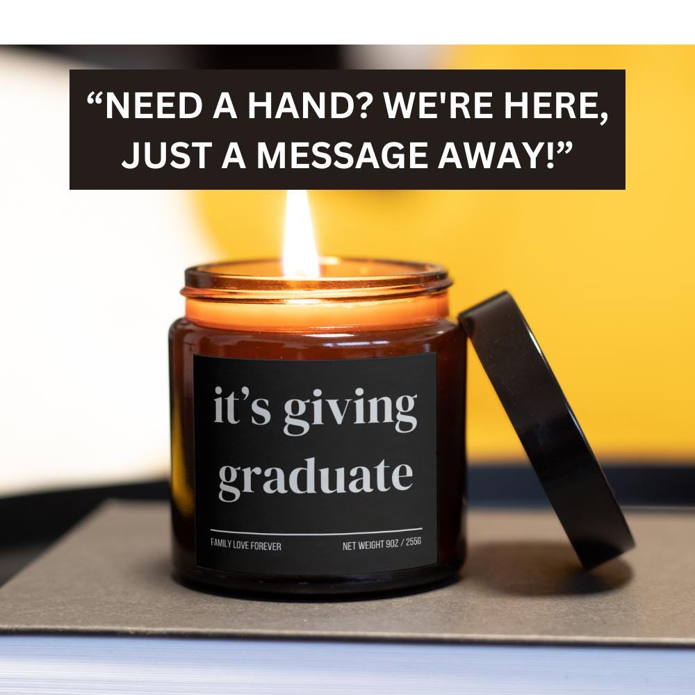 Graduation Celebration Candle, Personalized Gift for College, Nursing, PhD Graduate, Perfect for Niece, High School Milestone, It's Giving