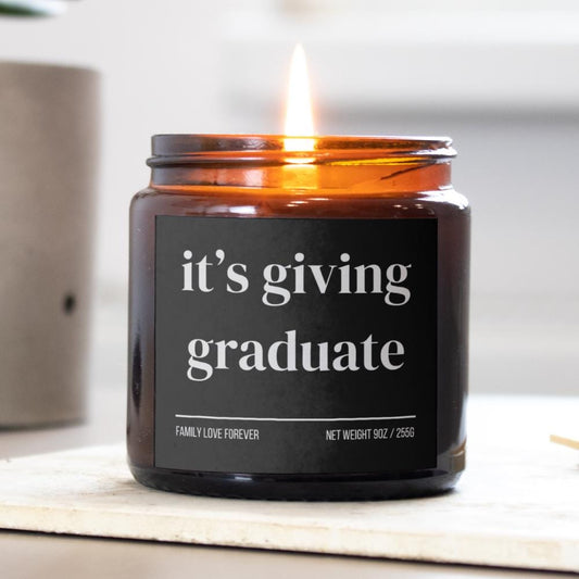 Graduation Celebration Candle, Personalized Gift for College, Nursing, PhD Graduate, Perfect for Niece, High School Milestone, It's Giving