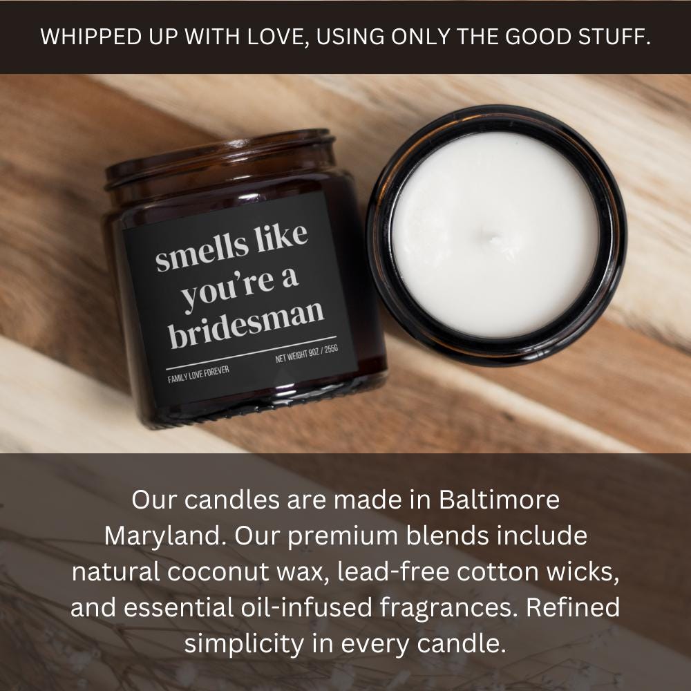 Bridesman Proposal Gift Favor, Smells Like You're a Bridesman Candle, Bridesman Gifts, Wedding Party Gifts, Wedding Party Favors