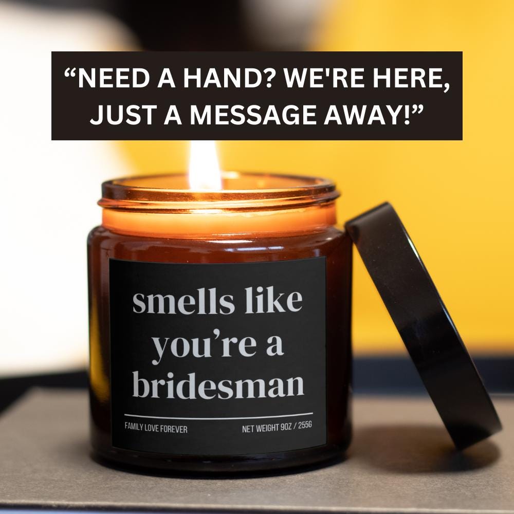 Bridesman Proposal Gift Favor, Smells Like You're a Bridesman Candle, Bridesman Gifts, Wedding Party Gifts, Wedding Party Favors