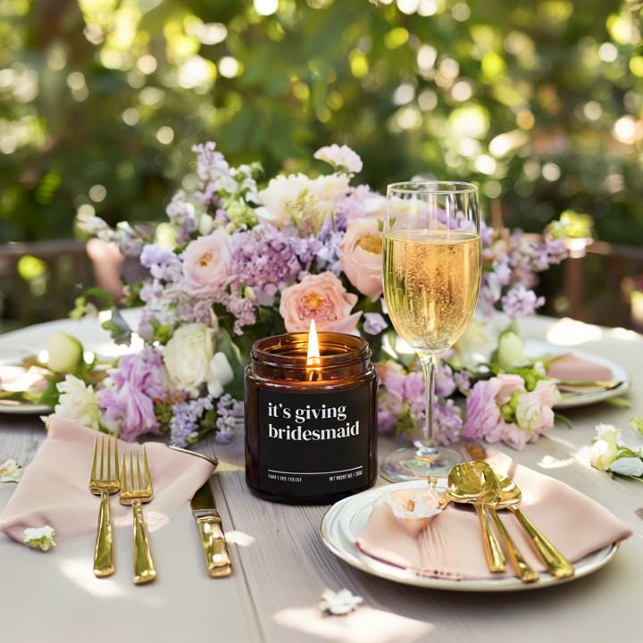 It’s Giving Bridesmaid Candle — Funny Wedding Proposal Gift for Bridesmaids, Hand-Poured Soy Wax