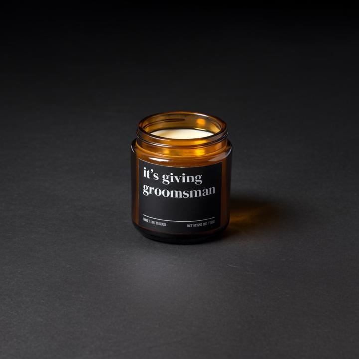 It’s Giving Groomsman Candle — Funny Wedding Proposal Gift for Groomsmen, Hand-Poured Soy Wax