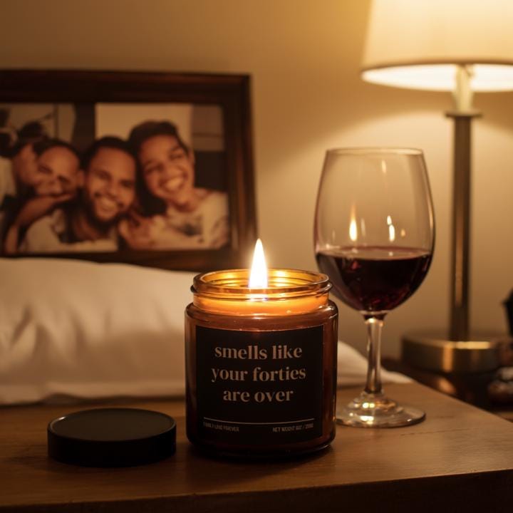 Smells Like Your Forties Are Over Candle — Funny 50th Birthday Gift, Hand-Poured Soy Wax