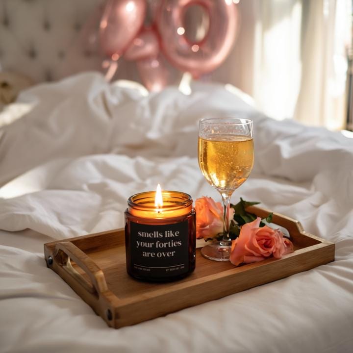 Smells Like Your Forties Are Over Candle — Funny 50th Birthday Gift, Hand-Poured Soy Wax