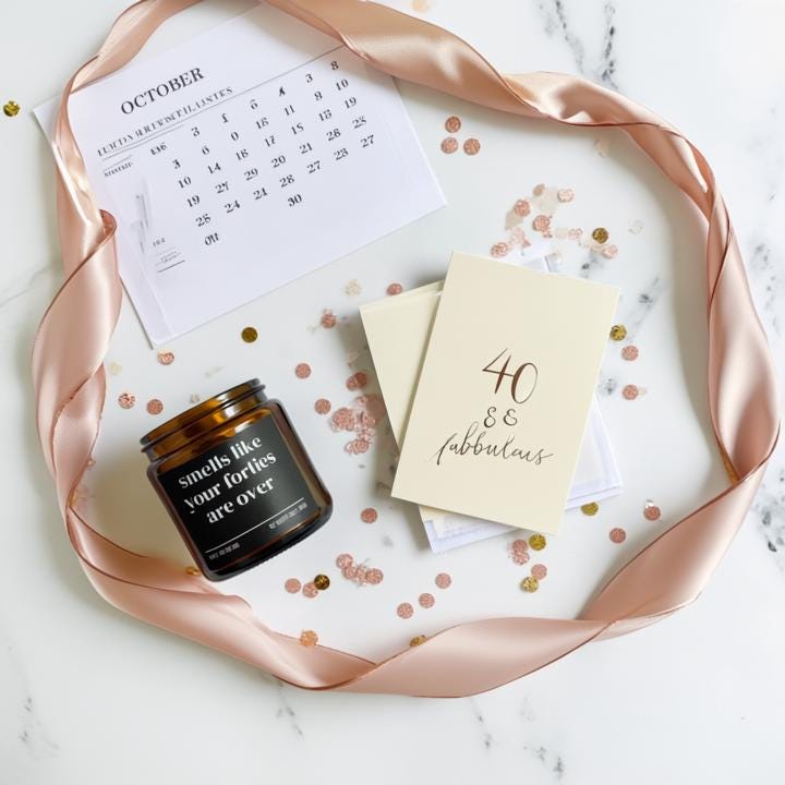 Smells Like Your Forties Are Over Candle — Funny 50th Birthday Gift, Hand-Poured Soy Wax