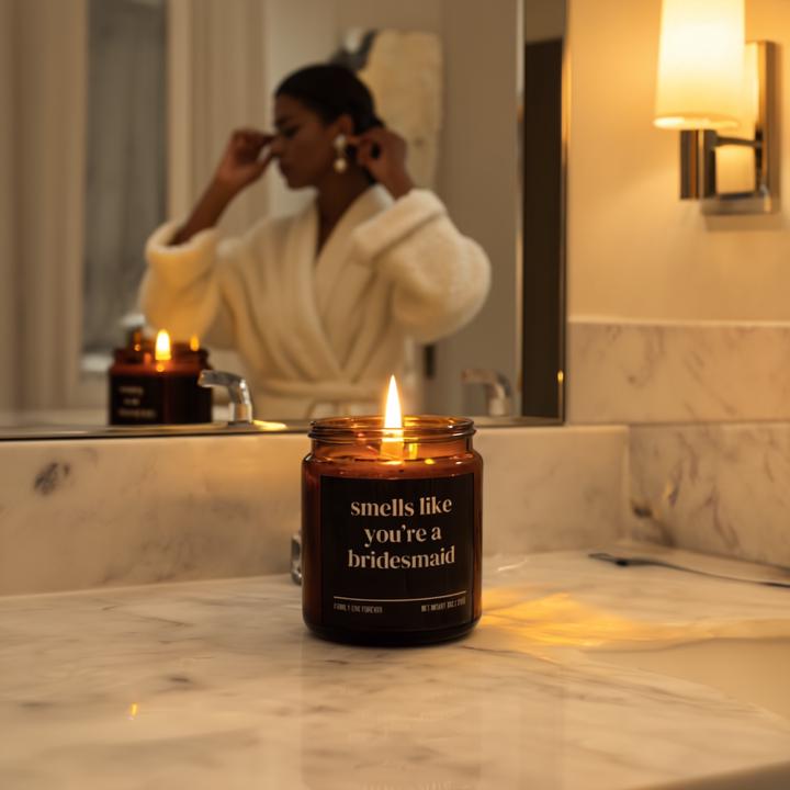 Smells Like You’re a Bridesmaid — Funny Bridesmaid Proposal Candle (Hand-Poured Soy Wax Gift)