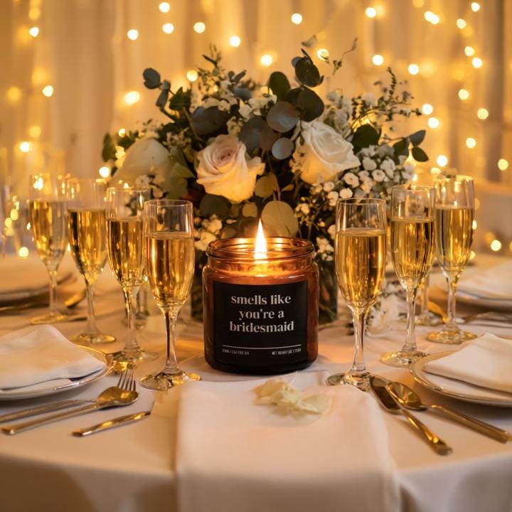 Smells Like You’re a Bridesmaid — Funny Bridesmaid Proposal Candle (Hand-Poured Soy Wax Gift)