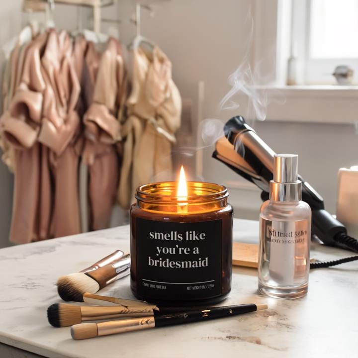 Smells Like You’re a Bridesmaid — Funny Bridesmaid Proposal Candle (Hand-Poured Soy Wax Gift)