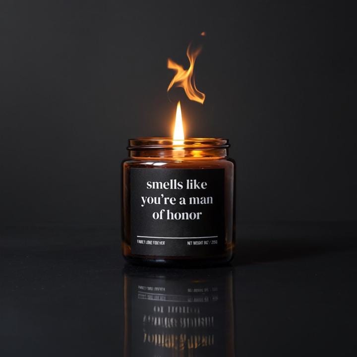 Smells Like You’re a Man of Honor Candle — Funny Wedding Proposal Gift for Man of Honor, Hand-Poured Soy Wax