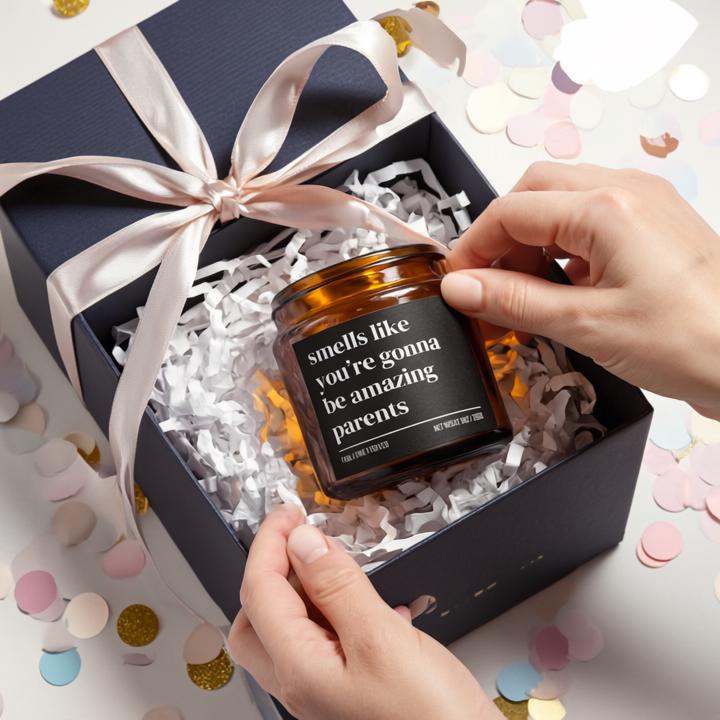 Smells Like You’re Gonna Be Amazing Parents Candle — Personalized Pregnancy Announcement Gift, Hand-Poured Soy Wax