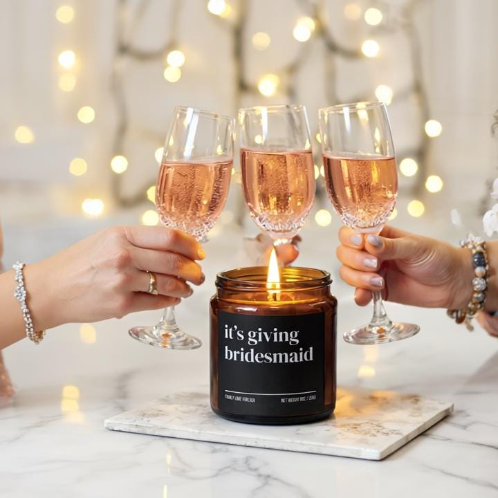 It’s Giving Bridesmaid Candle — Funny Wedding Proposal Gift for Bridesmaids, Hand-Poured Soy Wax