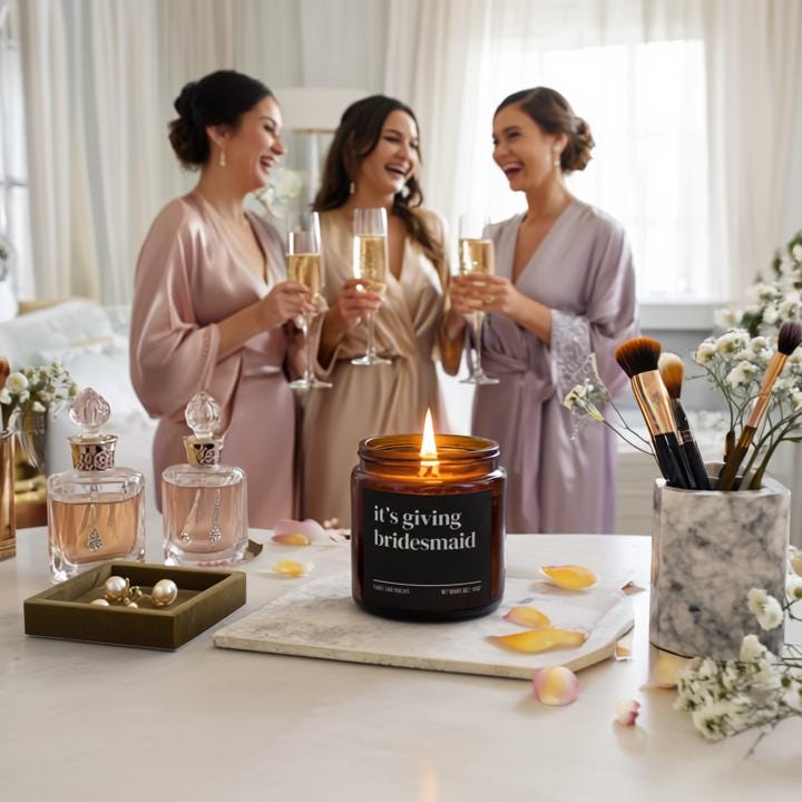 It’s Giving Bridesmaid Candle — Funny Wedding Proposal Gift for Bridesmaids, Hand-Poured Soy Wax