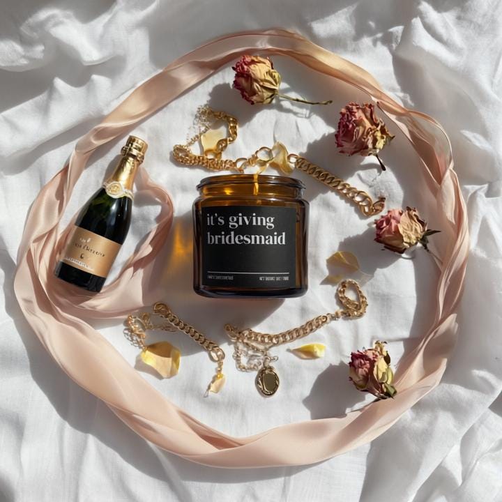 It’s Giving Bridesmaid Candle — Funny Wedding Proposal Gift for Bridesmaids, Hand-Poured Soy Wax