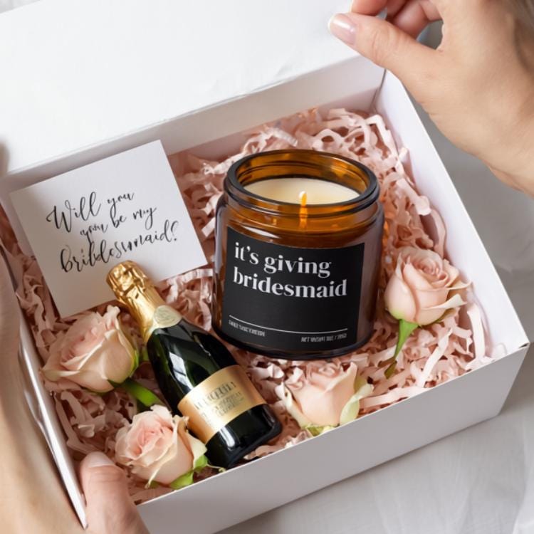 It’s Giving Bridesmaid Candle — Funny Wedding Proposal Gift for Bridesmaids, Hand-Poured Soy Wax