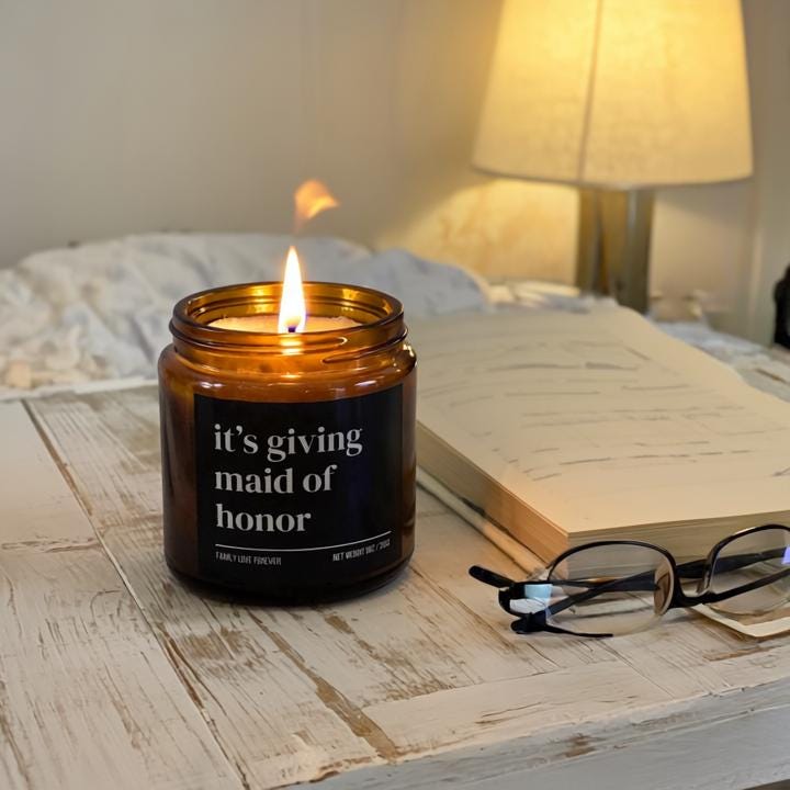It’s Giving Maid of Honor Candle — Funny Wedding Proposal Gift for Maid of Honor, Hand-Poured Soy Wax