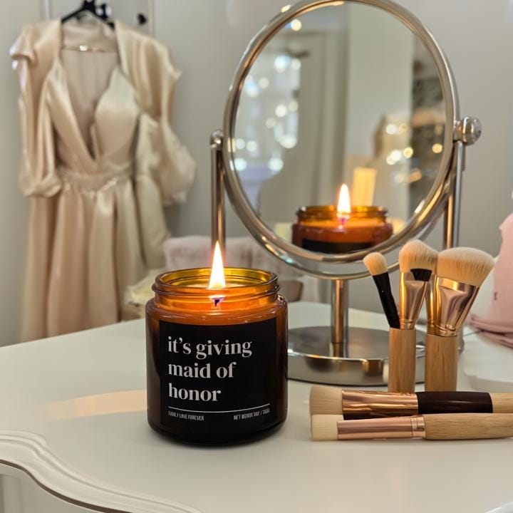 It’s Giving Maid of Honor Candle — Funny Wedding Proposal Gift for Maid of Honor, Hand-Poured Soy Wax