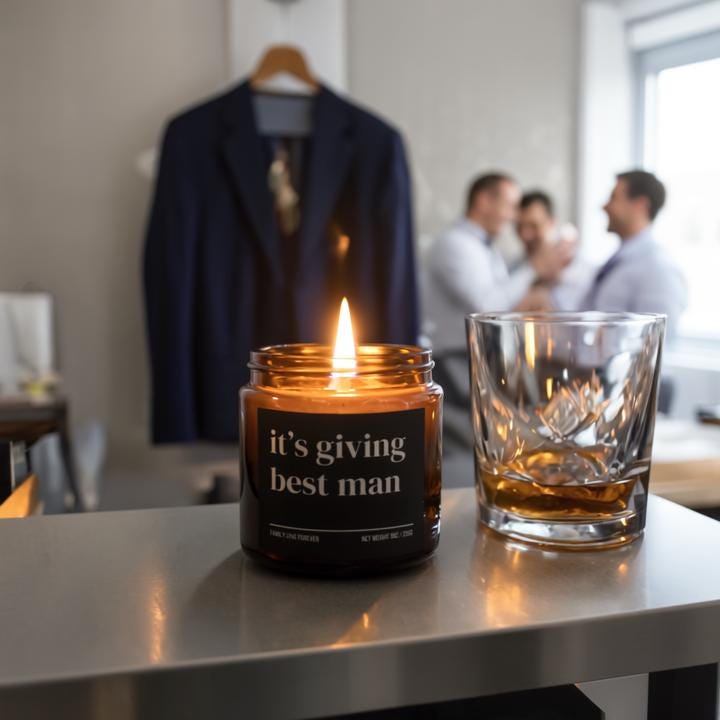 It’s Giving Best Man Candle — Funny Wedding Proposal Gift for Best Man, Hand-Poured Soy Wax
