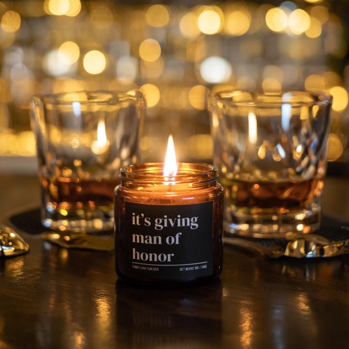 It’s Giving Man of Honor Candle • Will You Be My Man of Honor Proposal Candle • Groomsmen Gift • Hand-Poured Soy Wax Candle