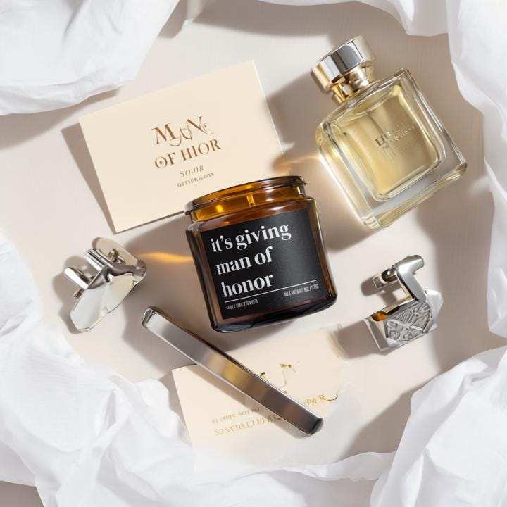 It’s Giving Man of Honor Candle • Will You Be My Man of Honor Proposal Candle • Groomsmen Gift • Hand-Poured Soy Wax Candle