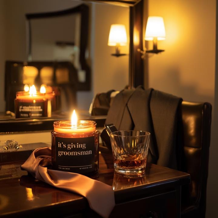 It’s Giving Groomsman Candle — Funny Wedding Proposal Gift for Groomsmen, Hand-Poured Soy Wax