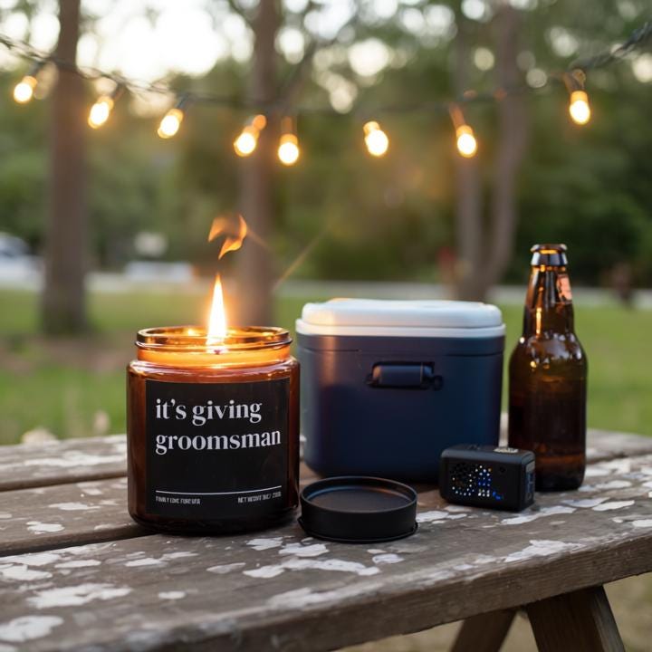 It’s Giving Groomsman Candle — Funny Wedding Proposal Gift for Groomsmen, Hand-Poured Soy Wax