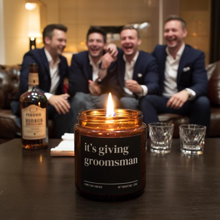 It’s Giving Groomsman Candle — Funny Wedding Proposal Gift for Groomsmen, Hand-Poured Soy Wax