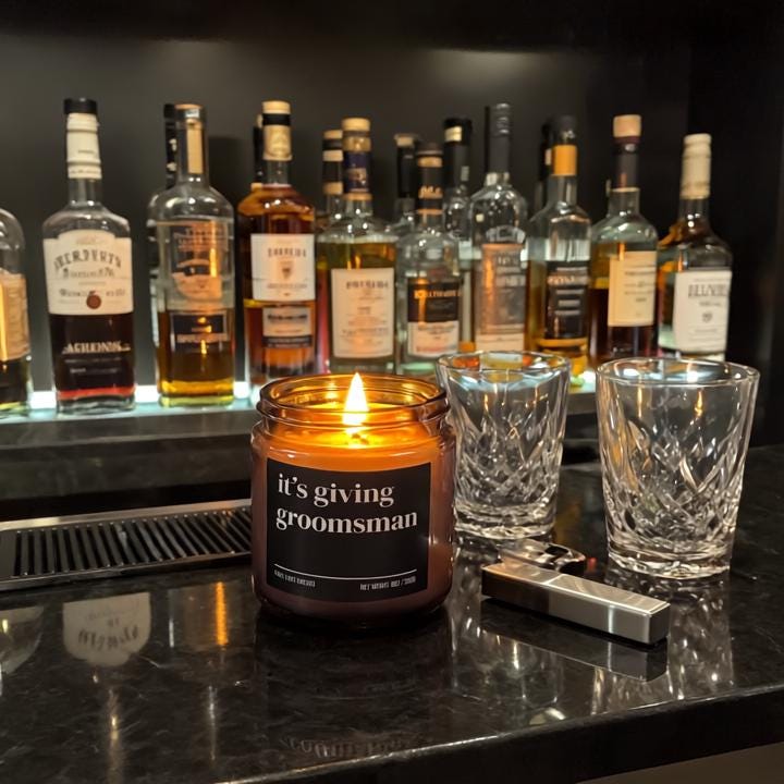 It’s Giving Groomsman Candle — Funny Wedding Proposal Gift for Groomsmen, Hand-Poured Soy Wax