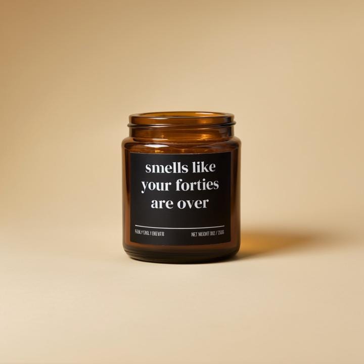 Smells Like Your Forties Are Over Candle — Funny 50th Birthday Gift, Hand-Poured Soy Wax