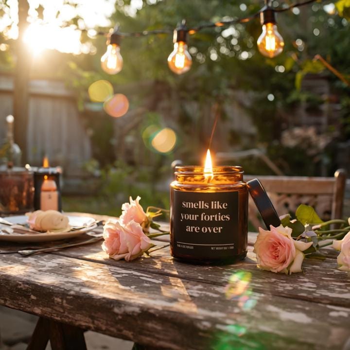 Smells Like Your Forties Are Over Candle — Funny 50th Birthday Gift, Hand-Poured Soy Wax