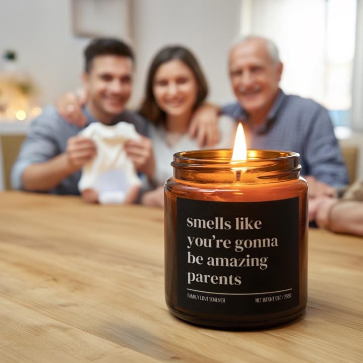 Smells Like You’re Gonna Be Amazing Parents Candle — Personalized Pregnancy Announcement Gift, Hand-Poured Soy Wax