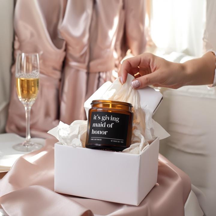 It’s Giving Maid of Honor Candle — Funny Wedding Proposal Gift for Maid of Honor, Hand-Poured Soy Wax