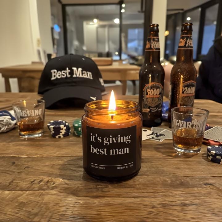 It’s Giving Best Man Candle — Funny Wedding Proposal Gift for Best Man, Hand-Poured Soy Wax