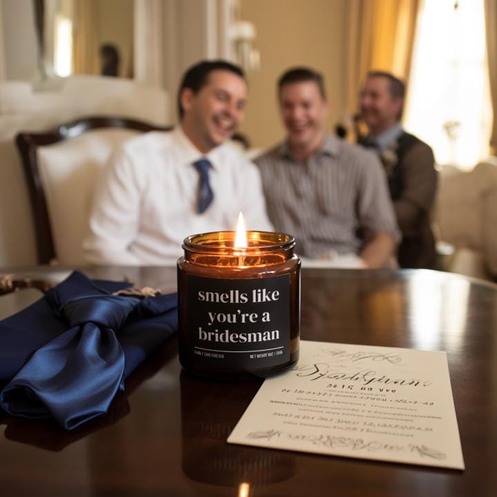 Smells Like You're a Bridesman Candle — Funny Bridesman Proposal Gift, Hand-Poured Soy Wax