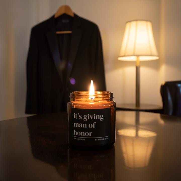 It’s Giving Man of Honor Candle • Will You Be My Man of Honor Proposal Candle • Groomsmen Gift • Hand-Poured Soy Wax Candle