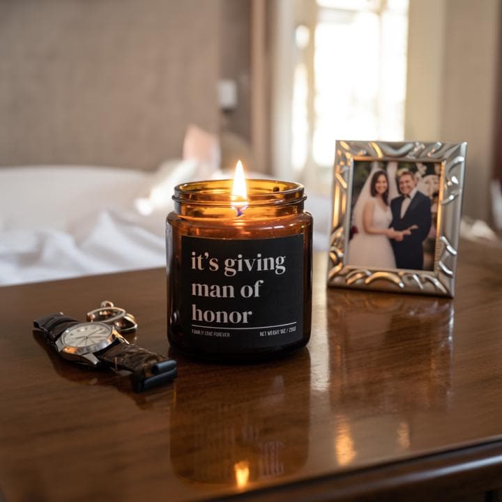 It’s Giving Man of Honor Candle • Will You Be My Man of Honor Proposal Candle • Groomsmen Gift • Hand-Poured Soy Wax Candle