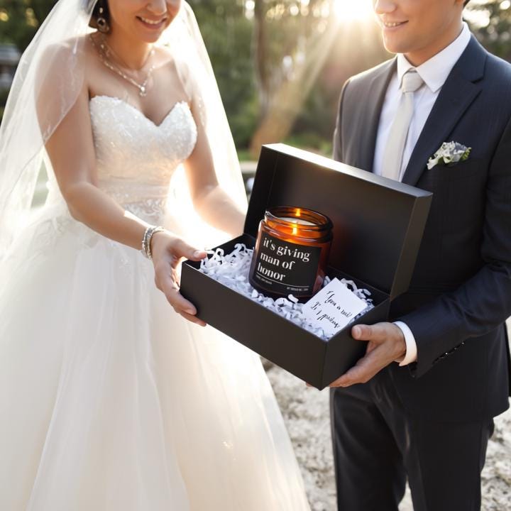 It’s Giving Man of Honor Candle • Will You Be My Man of Honor Proposal Candle • Groomsmen Gift • Hand-Poured Soy Wax Candle