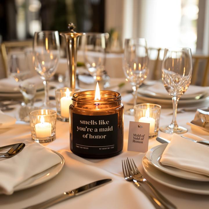 Smells Like You’re the Maid of Honor — Funny Maid of Honor Proposal Candle (Soy Wax, Hand-Poured)