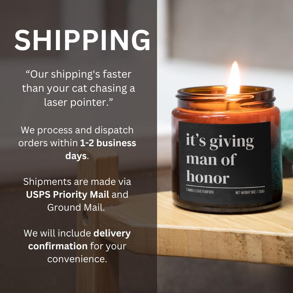 It’s Giving Man of Honor Candle • Will You Be My Man of Honor Proposal Candle • Groomsmen Gift • Hand-Poured Soy Wax Candle