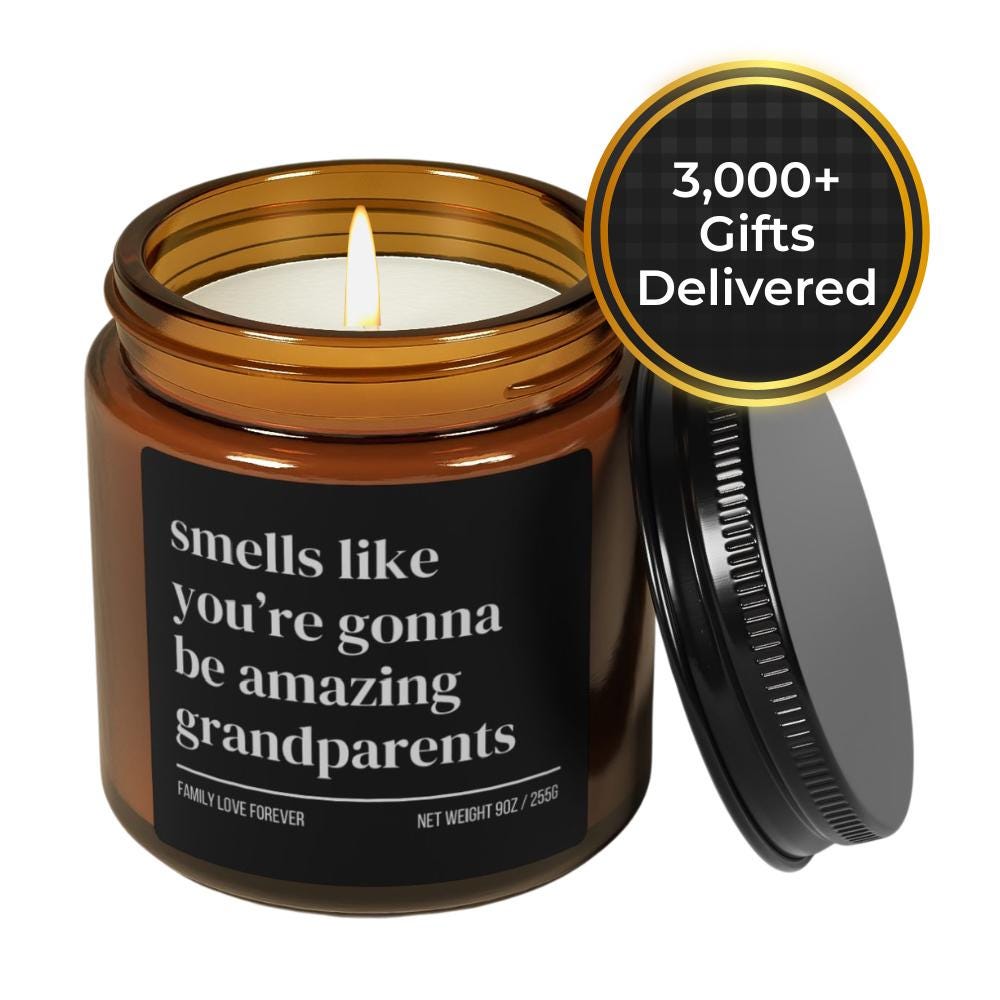 Smells Like You’re Gonna Be Amazing Grandparents Candle • Gift-Ready Baby Reveal for Parents • Hand-Poured Soy Wax