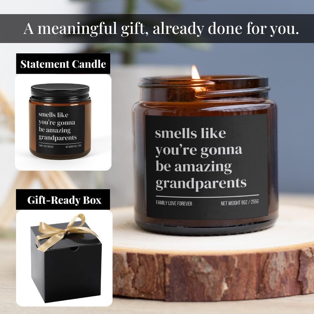 Smells Like You’re Gonna Be Amazing Grandparents Candle • Gift-Ready Baby Reveal for Parents • Hand-Poured Soy Wax