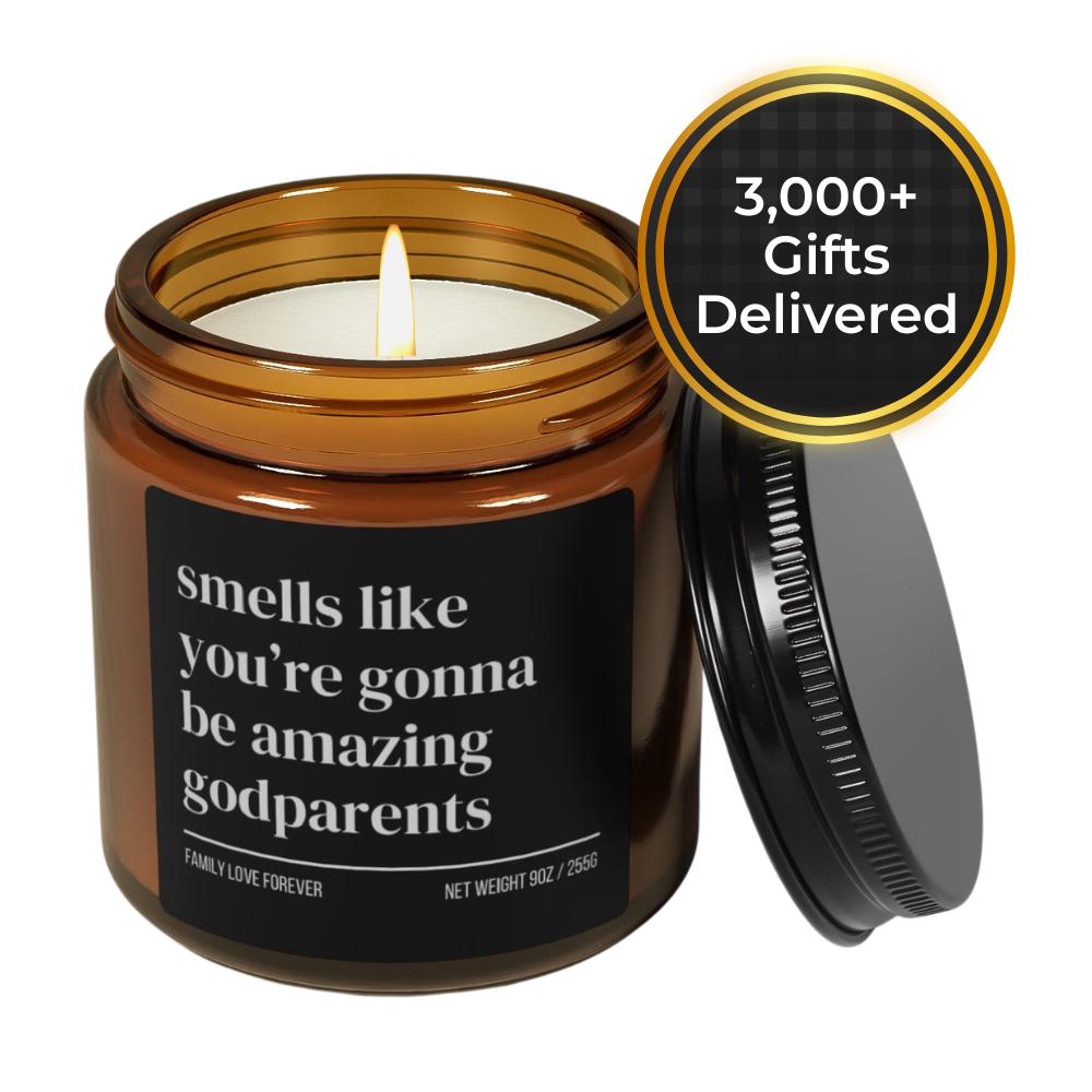 Smells Like You’re Gonna Be Amazing Godparents Candle • Gift-Ready Godparent Proposal • Funny Baby Reveal Gift • Hand-Poured Soy Wax