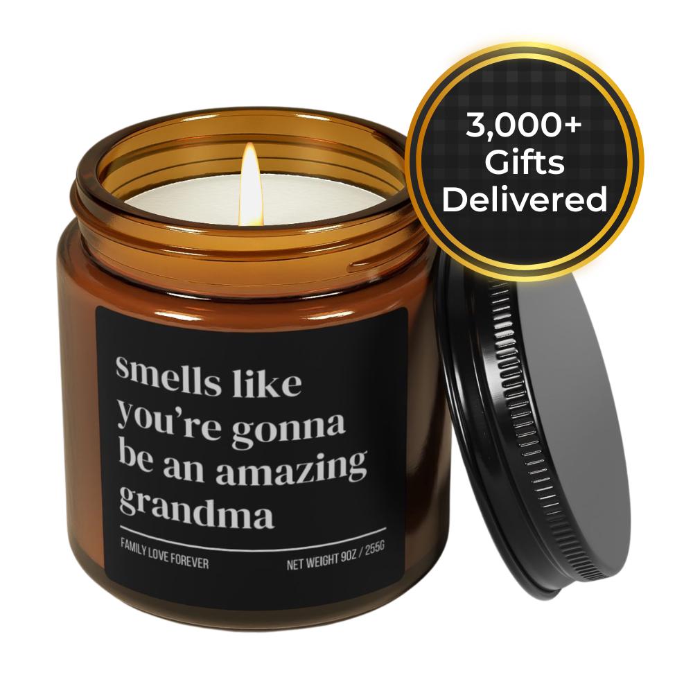 Smells Like You’re Gonna Be an Amazing Grandma Candle • Funny Pregnancy Announcement • Gift-Ready Baby Reveal for Mom • Hand-Poured Soy Wax