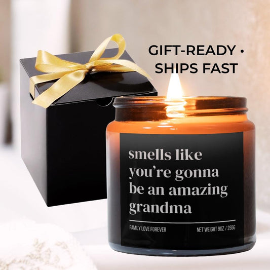 Smells Like You’re Gonna Be an Amazing Grandma Candle • Funny Pregnancy Announcement • Gift-Ready Baby Reveal for Mom • Hand-Poured Soy Wax