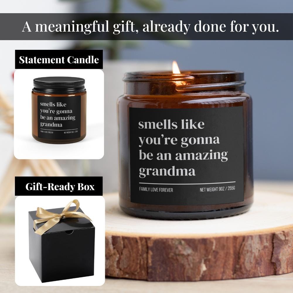 Smells Like You’re Gonna Be an Amazing Grandma Candle • Funny Pregnancy Announcement • Gift-Ready Baby Reveal for Mom • Hand-Poured Soy Wax