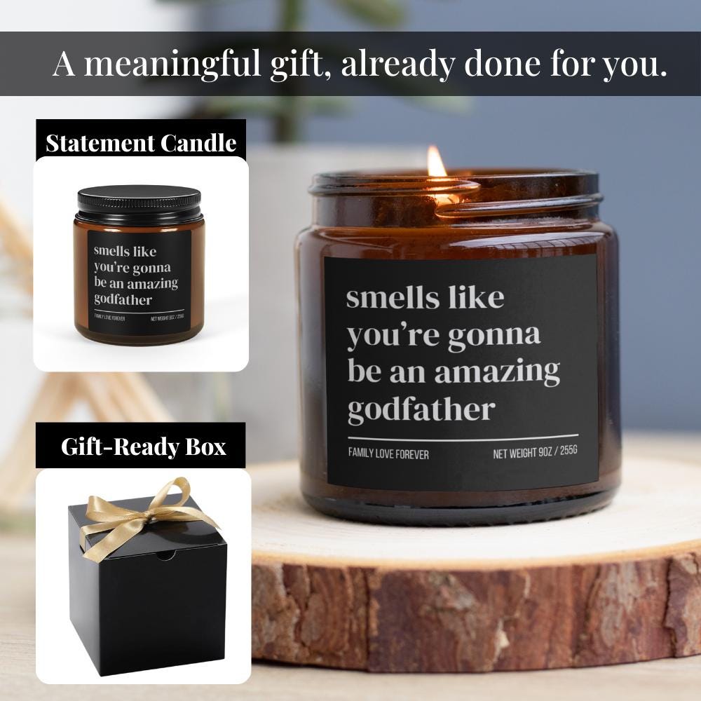 Smells Like You’re Gonna Be an Amazing Godfather Candle • Gift-Ready Godfather Proposal • Hand-Poured Soy Wax