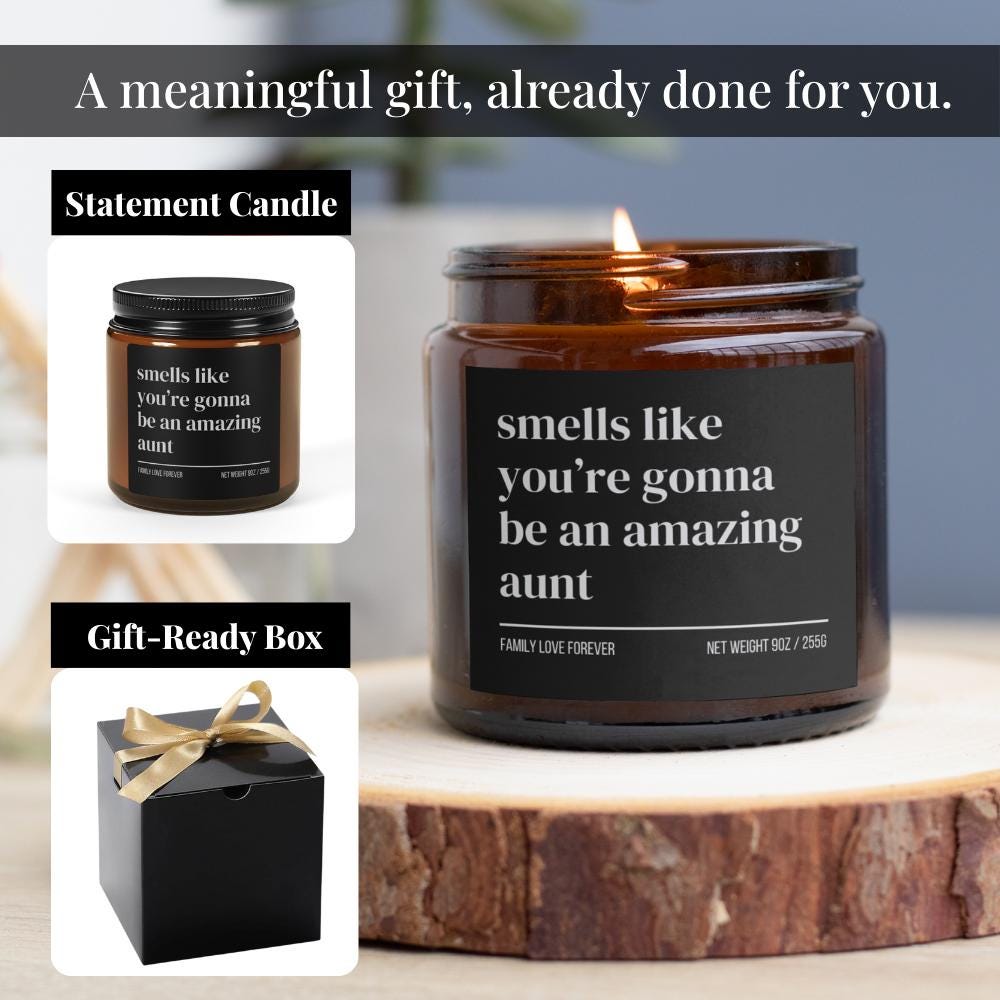 Smells Like You’re Gonna Be an Amazing Aunt Candle • Gift-Ready Baby Reveal for Sister or Sister-in-Law • Hand-Poured Soy Wax