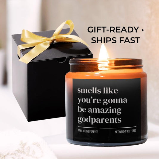 Smells Like You’re Gonna Be Amazing Godparents Candle • Gift-Ready Godparent Proposal • Funny Baby Reveal Gift • Hand-Poured Soy Wax
